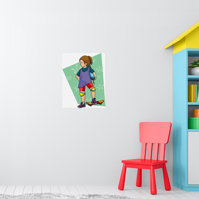 Poster Rapariga Skateboarder (Criador carregado)