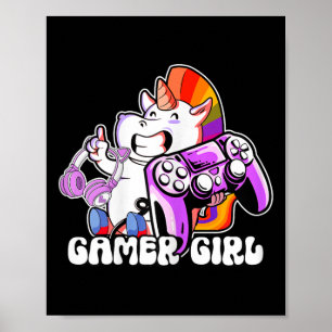 Poster Rapariga Unicórica Jogo Gaming Cute Muito Legal