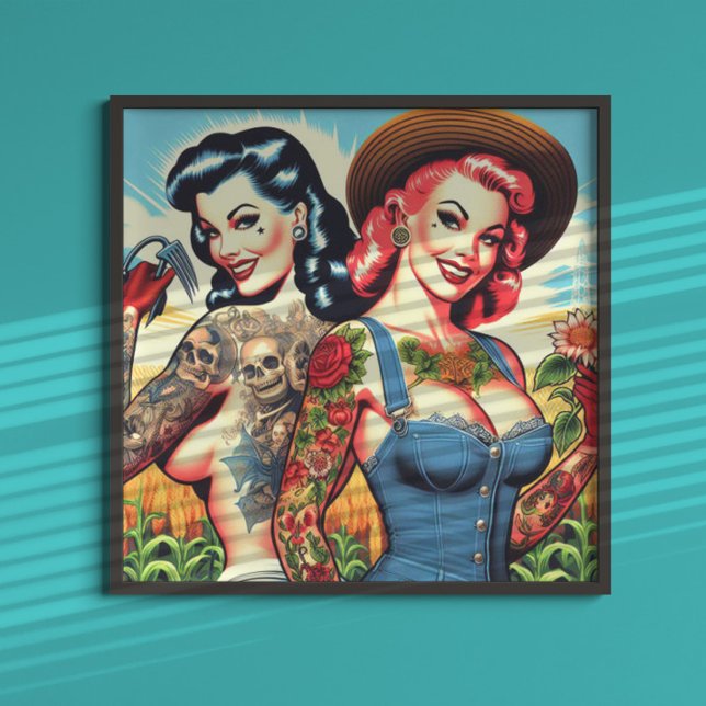 Poster Raparigas Agricultoras Tatuadas (Criador carregado)