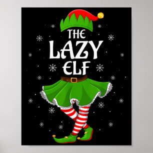 Poster Raparigas da família de natal do Elf preguiçosas M
