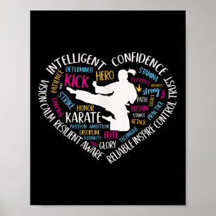 Poster Raparigas Karate Heart Para Adolescentes Mulheres 