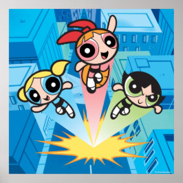 Poster Raparigas Powerpuff Lançam No Ar