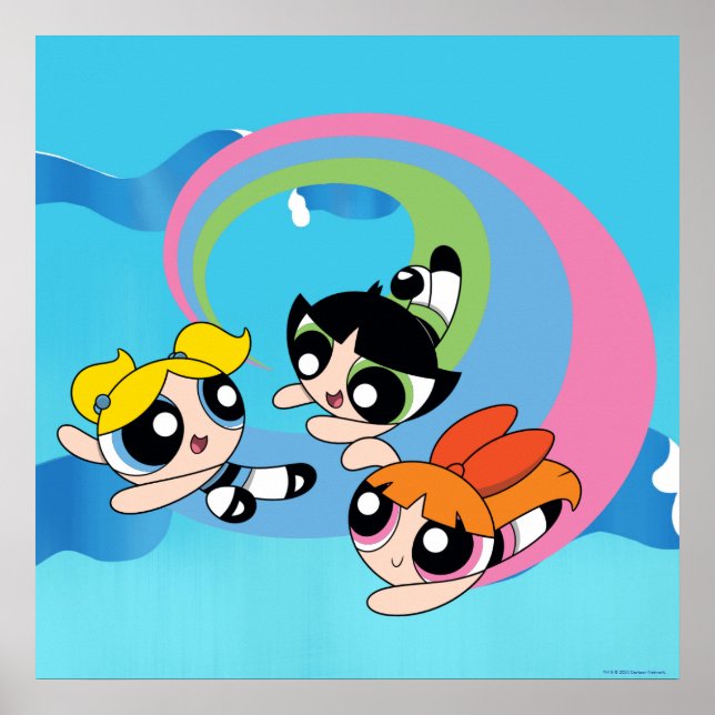 Poster Raparigas Powerpuff Voam Através Do Céu (Frente)
