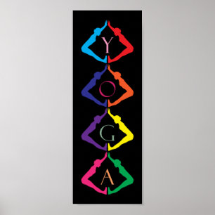 Poster Raparigas YOGA multicoloridas