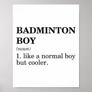 Poster Rapaz de Badminton Definição de Substantivo Peteca