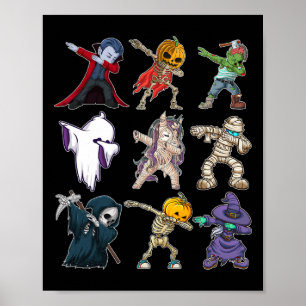 Poster Rapazes Abbing Halloween Pumpkin Skeleton Kids Pum