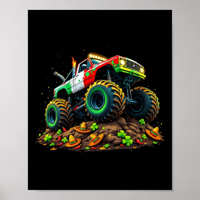 Poster Rapazes Cinco De Mayo Toddler Caminhão-Monstro Sor (Frente)