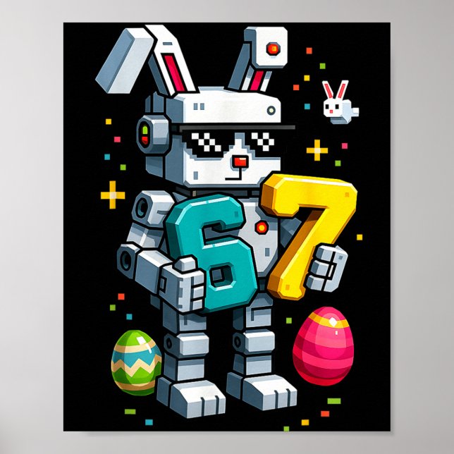 Poster Rapazes dia feliz da pascoa coelho ovo 6 7 meme cr (Frente)
