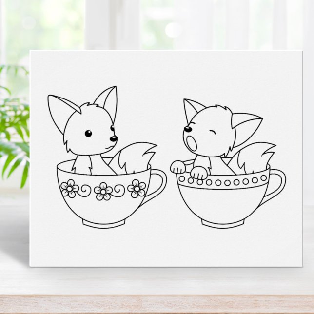 Poster Rapazes do Teacup - Animais Bebês em uma Página de (Criador carregado)