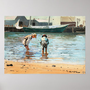 Poster Rapazes Wading, famoso trabalho de arte por Winslo