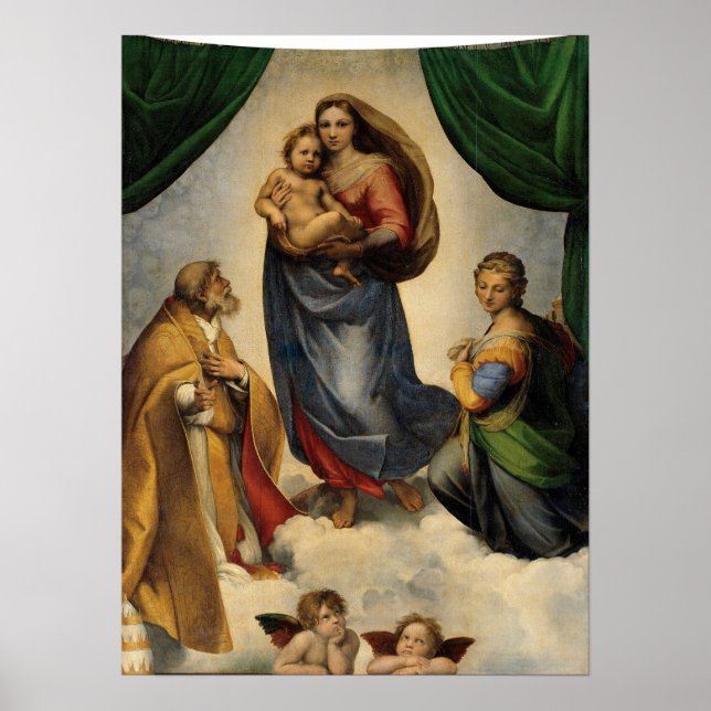 Poster Raphael - A Madonna Sistina (Frente)