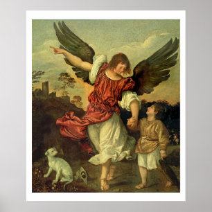 Pôster Raphael e Tobias, 1507-8 (petróleo no painel)