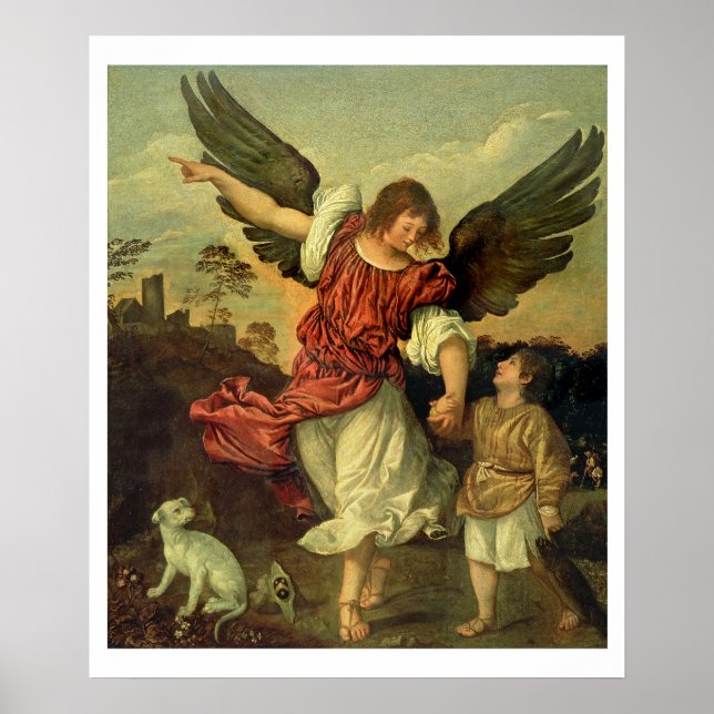 Pôster Raphael e Tobias, 1507-8 (petróleo no painel) (Frente)