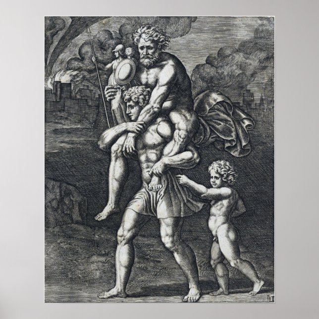 Poster Raphael - Eneias Carregando Anquises (Frente)