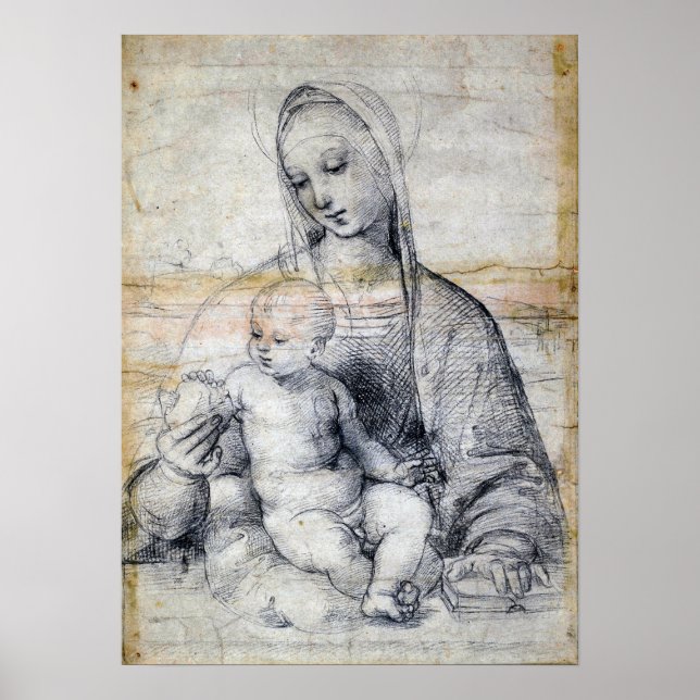 Poster Raphael - Madona Do Pomegranato 1504 (Frente)
