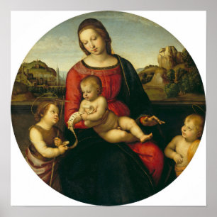 Poster Raphael - Mary Com A Criança John Baptist E Um San