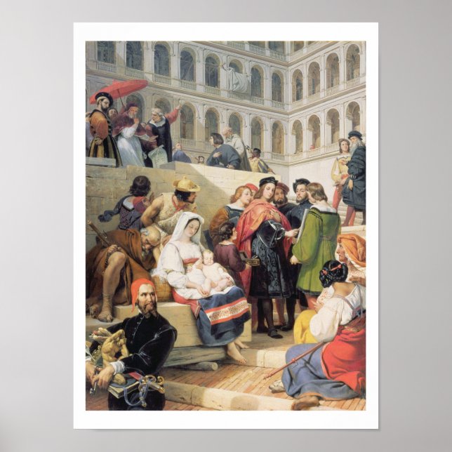 Poster Raphael no Vaticano, 1832 (óleo na canvas) (Frente)