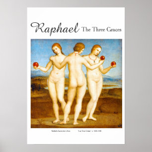 Poster Raphael Restaurou Clássico A Pintura De Três Gra