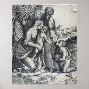Poster Raphael - Sagrada Família com o Santo John O Batis