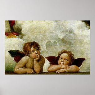Pôster Raphael "Sistine Madonna" (cerca de 1513)