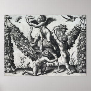 Poster Raphael - Três Putti Antes De Um Grande Garland