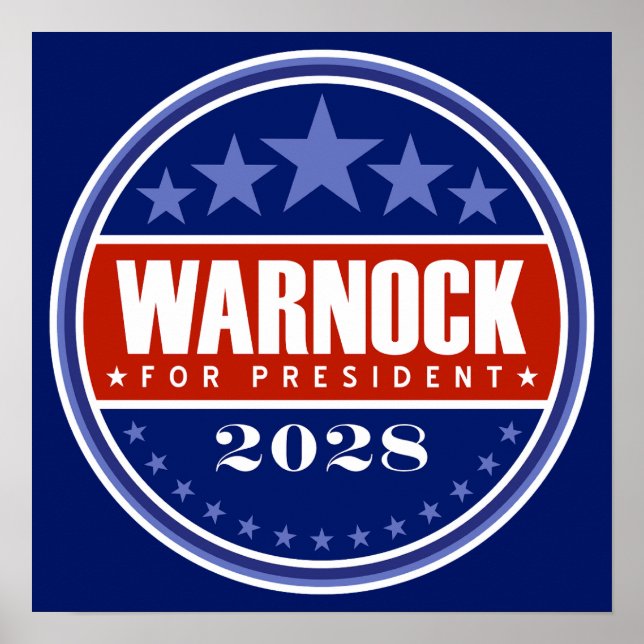 Poster Raphael Warnock Presidente 2028 (Frente)