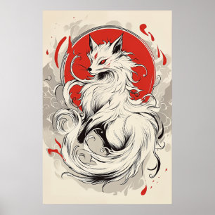 Poster Raposa branca japonesa