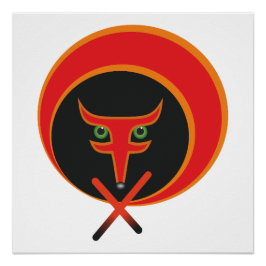 Pôster Raposa da vida - Vermelho.