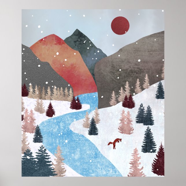 Poster Raposa de caça de inverno (Frente)