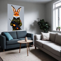 Raposa de coelho antropomórfico Soldado | Arte AI