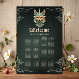 Poster Raposa mística com olhos vermelhos perfurantes