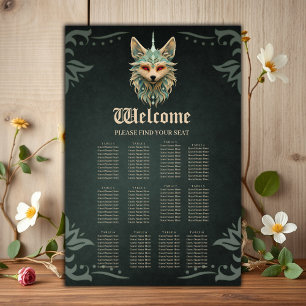 Poster Raposa mística com olhos vermelhos perfurantes