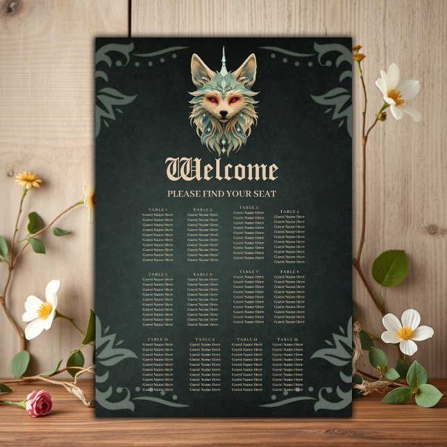 Poster Raposa mística com olhos vermelhos perfurantes (Criador carregado)