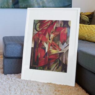 Poster Raposas por Franz Marc, arte abstrata do Cubism do