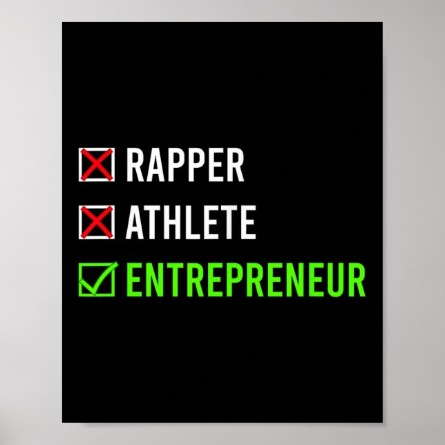 Poster Rapper Athlete Entrepreneur Millionaire Motivation (Frente)