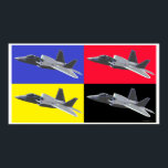 PÔSTER RAPTOR CMYK F-22<br><div class="desc">Art poster,  com avião de combate da superioridade do ar do Raptor F-22</div>
