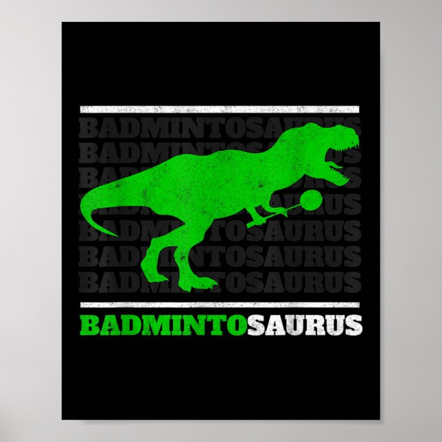 Poster Raptor de Badminto Rex Petisco de Badminto Dinos  (Frente)