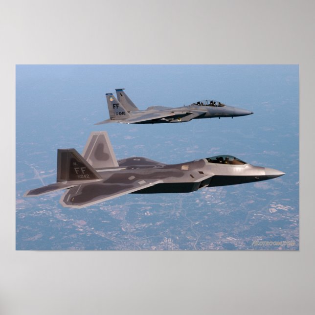 Poster Raptor F-22 e Águia F-15 (Frente)