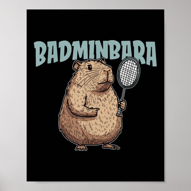 Poster Raquete de Badminbara - Time de Badminton Capyba (Frente)