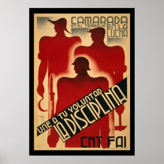 Pôster Raras Propaganda da Guerra Civil Espanhola - Disci