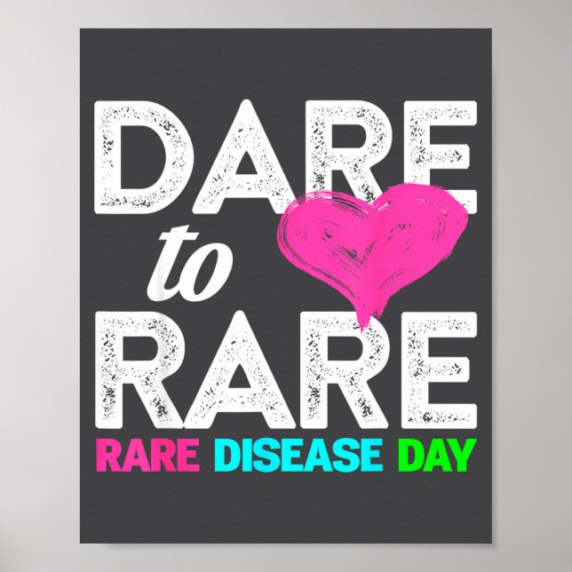 Poster Rare Disease Awareness Shirt - Dare To Rare Diseas (Frente)