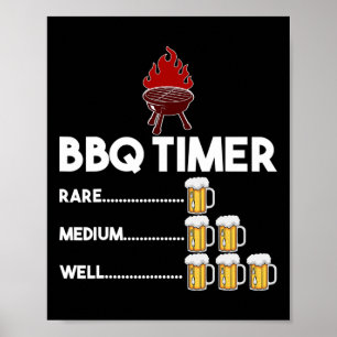 Poster Rare Medium Bem Engraçado Temporizador Churrasco P