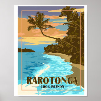 Poster Rarotonga Cook Islands - Vintage Travel