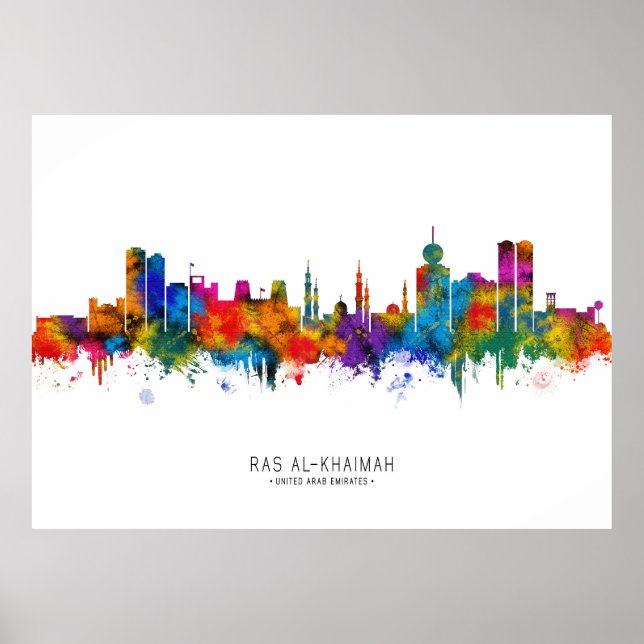 Poster Ras Al-Khaimah UAE Skyline (Frente)