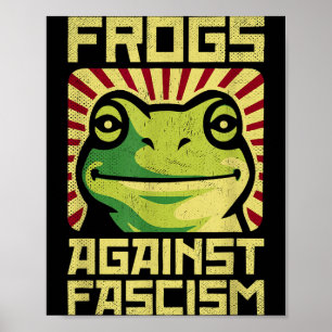 Poster Rãs Contra o Fascismo Protestam Democracia Frogtif