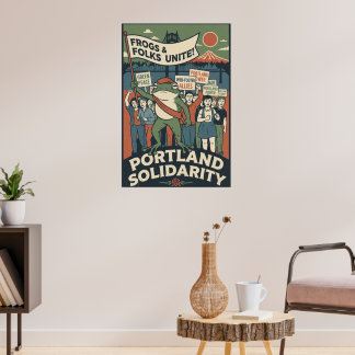 Poster Rãs e Pessoas Unidas – Cartaz de Solidariedade de