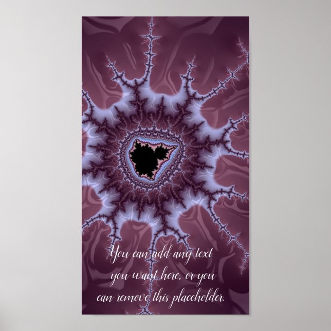 Poster Rascunho Frato de Mandelbrot Roxo Adicionar uma Co (Frente)