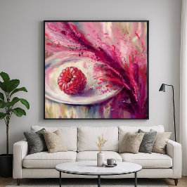 Poster Raspberry Burst - Na moda Abstrato de Arte Estátic