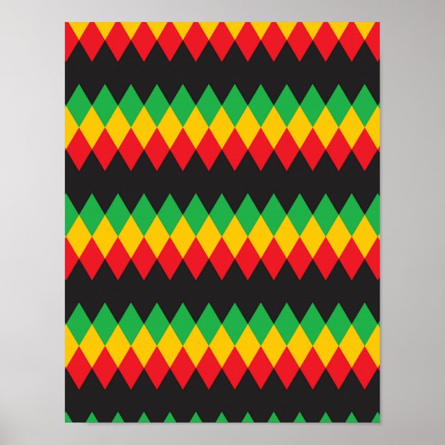 Pôster Rasta Diamond Pattern (Frente)