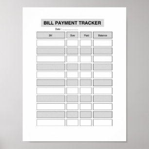 Poster Rastreamento de Pagamento de Contas Mensais
